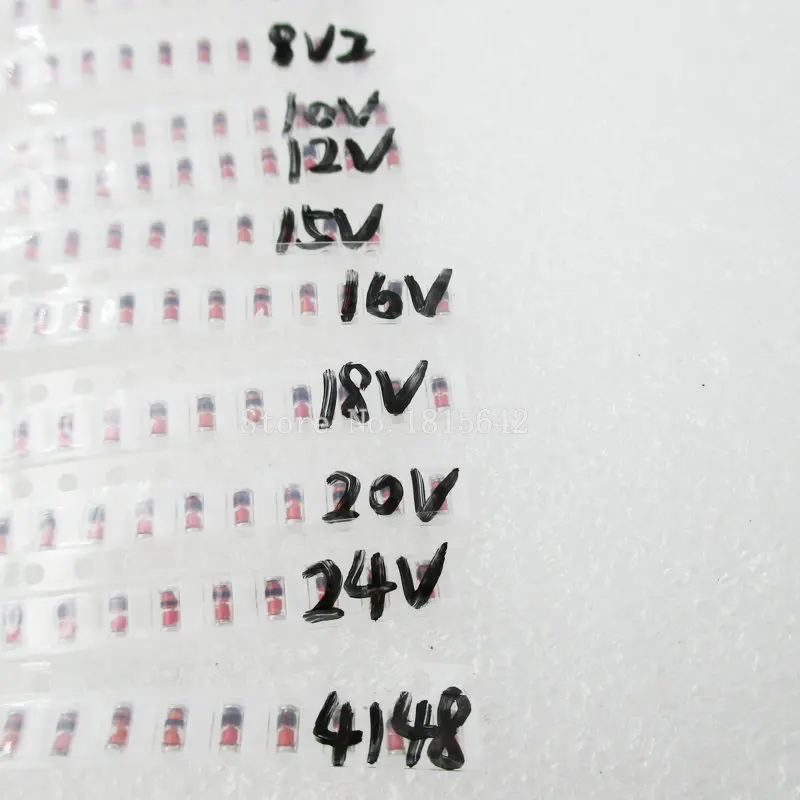 LL34 SMD Zener пакет диодов 1/2 Вт 3 в 24 15 видов * 20 шт. = 300 1N4148 комплект|smd zener diode|zener diodezener diode