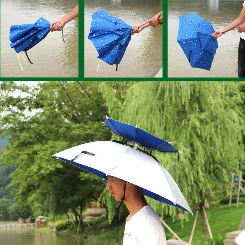 La más nueva Manera Doble capa cortavientos Al Aire Libre de protección solar UV paraguas Pesca