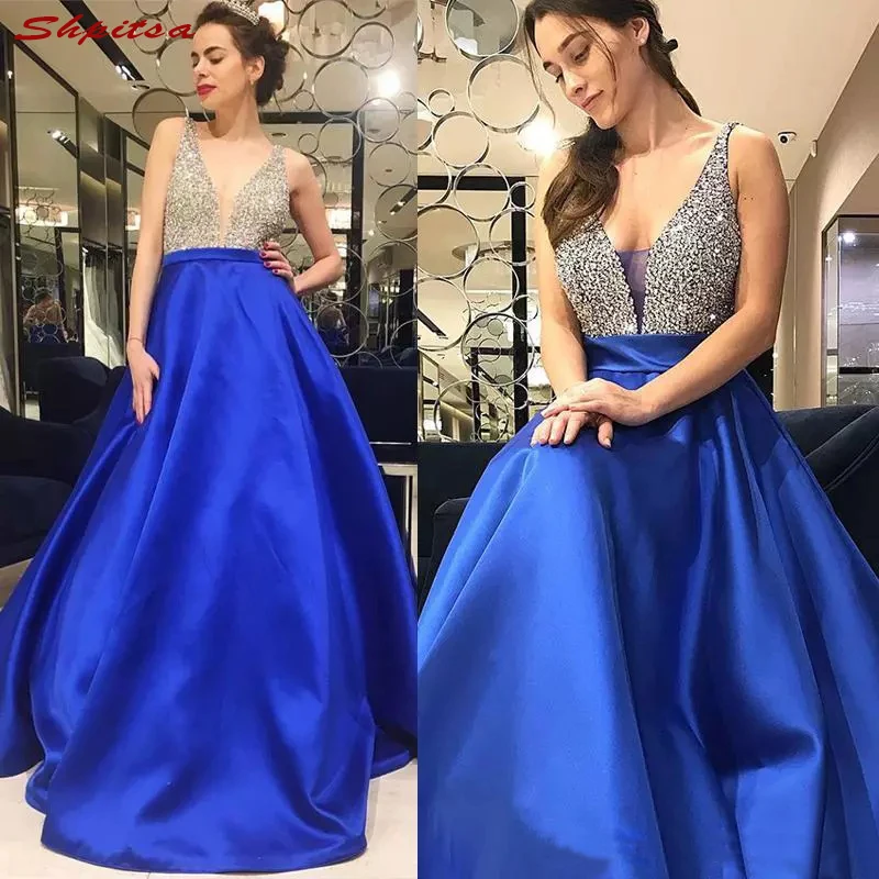 Royal Blue Lange Moeder van de Bruid Jurken voor Bruiloften Plus Size Kralen EEN Lijn Avondjurken Bruidegom Godmother 2018 Royal Blue Lange Moeder van de Bruid Jurken voor Bruiloften Plus Size Kralen EEN Lijn Avondjurken Bruidegom Godmother 2018