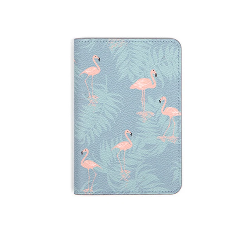 

Fashion Cover Cute Print Ladies Card Package Passport Holder PU Pink Leather Card Package Passport Set Document Package 2019