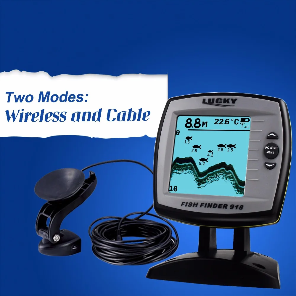 

Fish Finder Sonar Wireless Fishfinder 200 Feet(60m) Range Protable Fishing Sounder English Russian Menu Promotion Hot Sale
