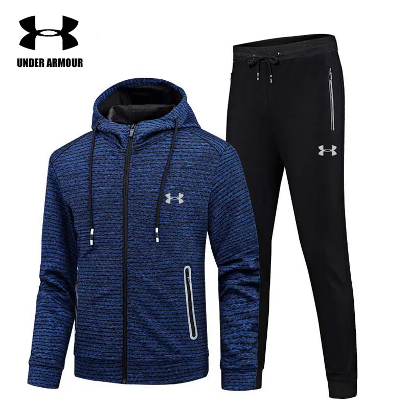 

Under Armour Men Training Jacket survetement homme Training Running Sets Sports Suits 2 Pieces Jacket+Pants High Quality