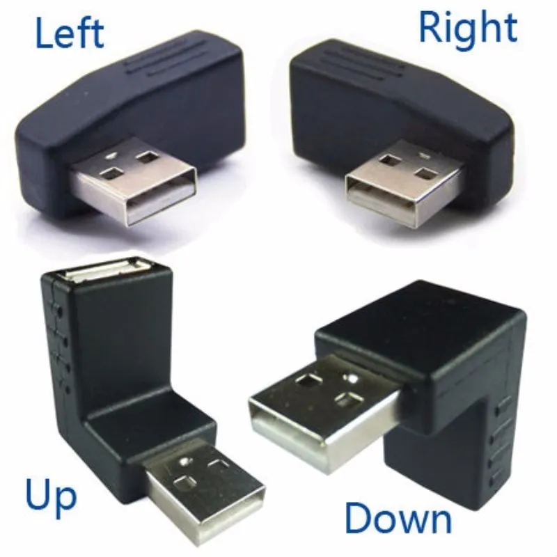 90 градусов левый/правый/вверх/вниз угол L изгиб USB 2 0 A адаптер Папа мама