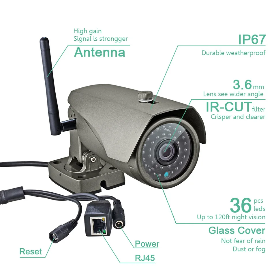 Wifi камера безопасности фиксированная HD Водонепроницаемая беспроводная CCTV ip-камера наблюдения 1080P поддержка SD карты HDMIVGA выход