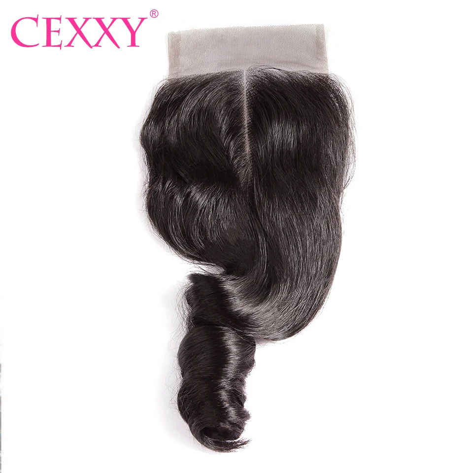

CEXXY Lace Closure Brazilian Loose Wave Remy Hair Natural Color 100% Human Hair Closure 4''x 4'' Swiss Lace Free Shipping