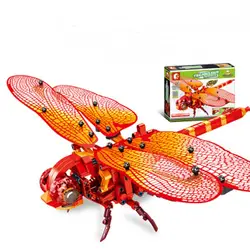 330 шт. имитация насекомых DIY Красная стрекоза строительные блоки совместимый технический кирпич детские развивающие игрушки для детей