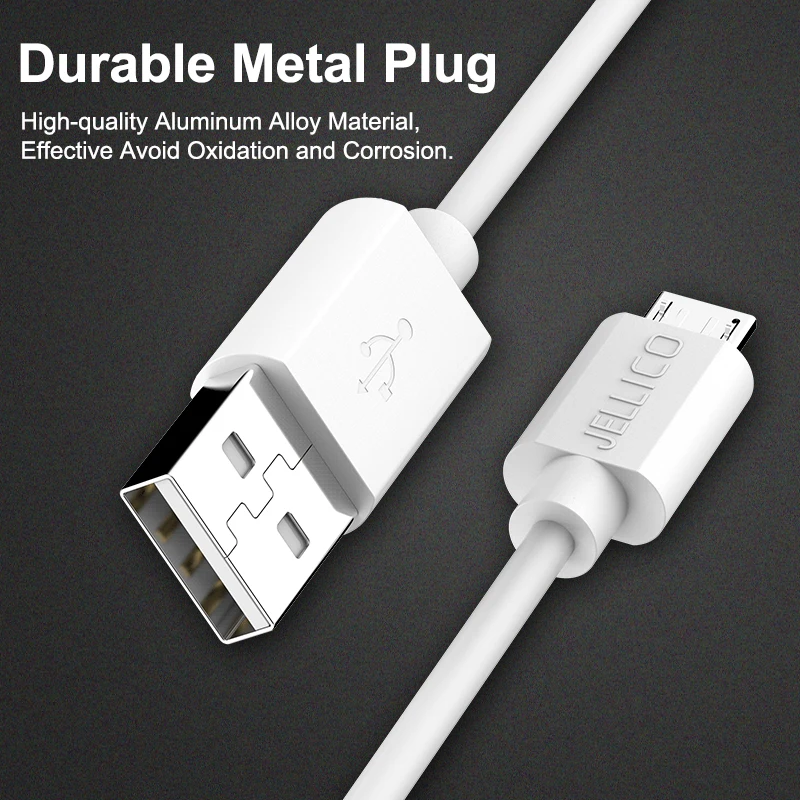 Jellico 2A كابل يو إس بي سريع الشحن المصغّر usb كابل شاحن هاتف محمول يعمل بنظام تشغيل أندرويد كابل شاحن مزامنة البيانات لسامسونج A7 S7 هواوي Xiaomi