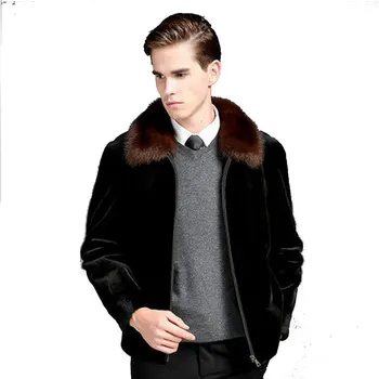 

2017 Men Fur Coat Fashion Turn-down Collar Faux Fur Full Pelt Fashion England European Style Cool Noble