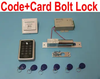 

full kit with password+card ID card keytag access control machine standalone reader+bolt lock+power supply+release button