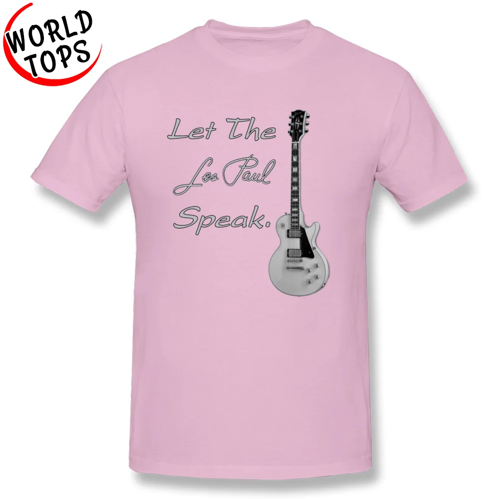 Geek Printed Tops Shirts Short Sleeve for Adult Pure Cotton Summer Round Neck Tshirts Funny Tee-Shirt 2018 Discount Let The Les Paul Speak 5579 pink