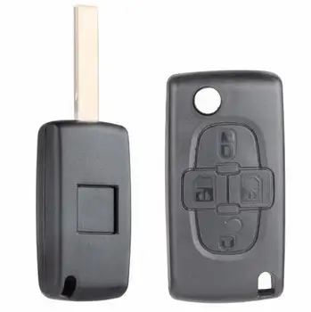

KEYECU Flip Remote key 4 Button ASK 433MHz PCF7961A ID46 Chip for Peugeot 1007 for Citroen C8 HU83