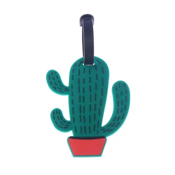 

1PCS Lovely Cactus Watermelon Fruit Luggage Tag Suitcase Name ID Address Tags Silicon Gel Label Bag Tags
