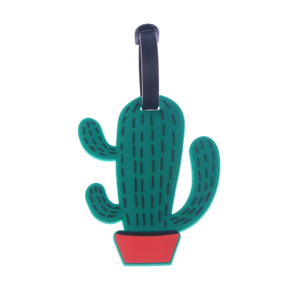 

Cute Cactus Watermelon Fruit Luggage Tag Suitcase Name ID Address Tags Fashion Silicon Label Bag Tag Travel Accessories 1PCS