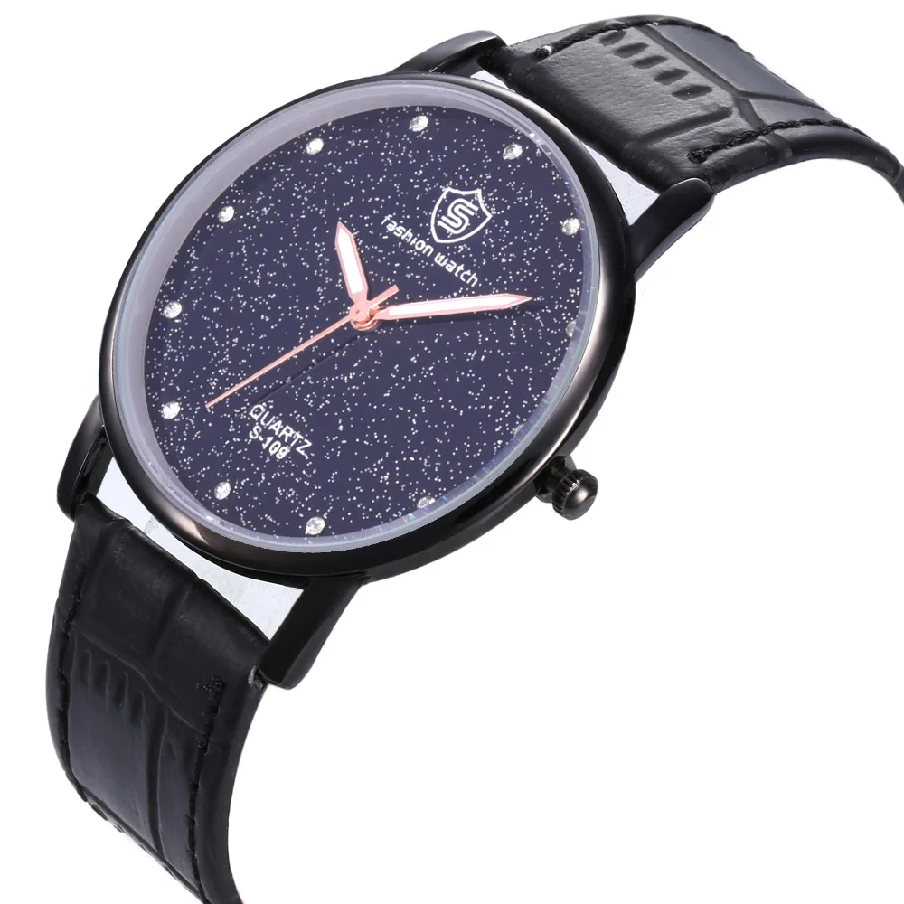 

2019 Top Luxury Men Watches Starry Sky Diamond Lether Quartz Watch Male Business minimalist Clock Relogio Masculino Reloj Hombre