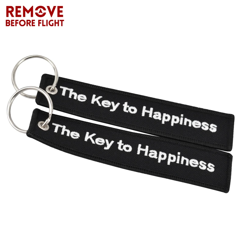 The Key to Happiness Key Chain Bijoux Keychain for Motorcycles and Cars Gifts Key Tag Embroidery Key Fobs OEM Key Ring Bijoux (9)