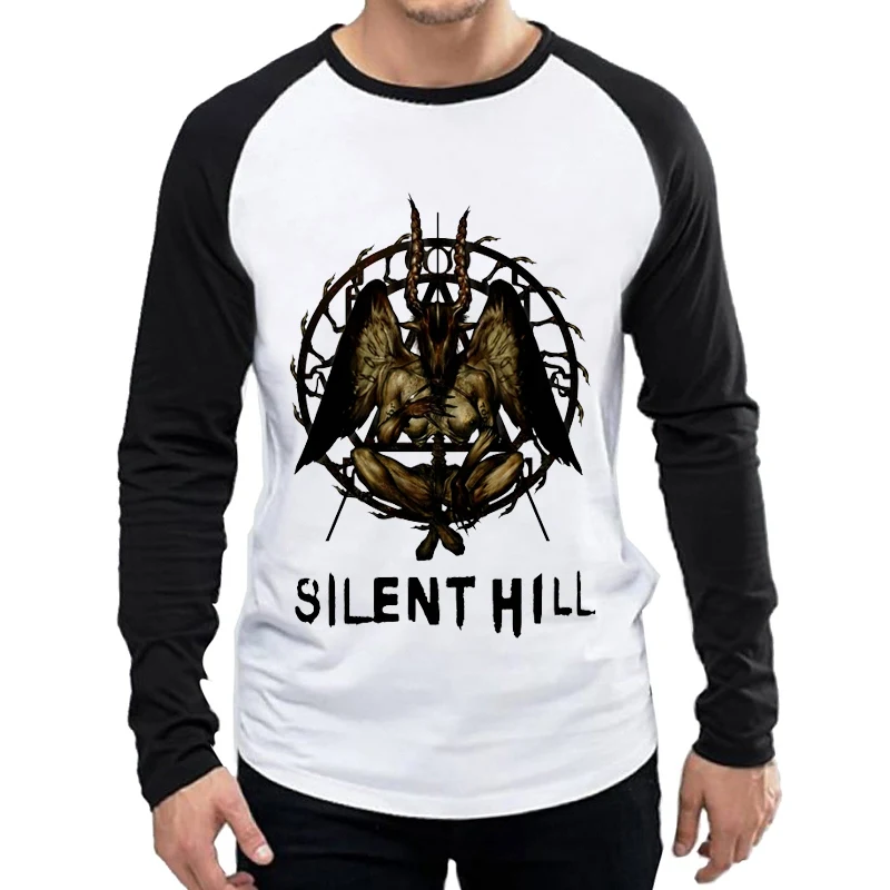 Футболка с длинным рукавом Silent Hill модная мужская футболка белого цвета и