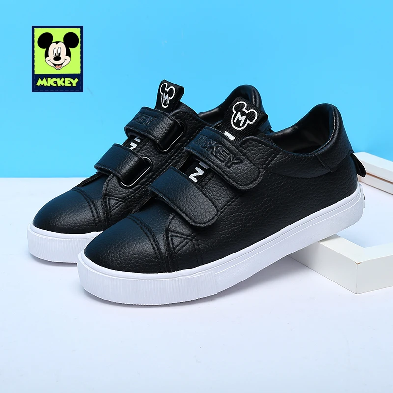 

Disney Boys Shoes Spring Children Sneakers Sports White Black Leather Cute Kids Footwear 2019 New Fashion Toddler Sneakers