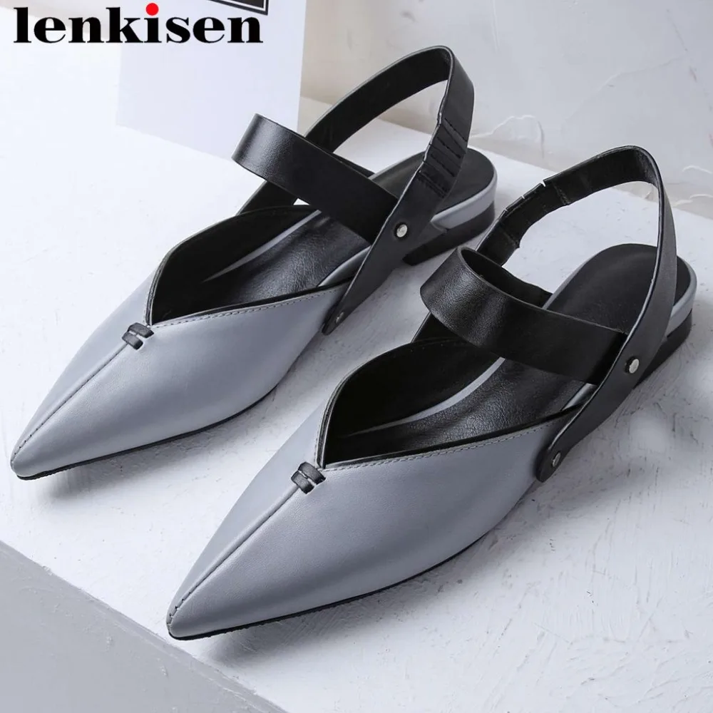 

2019 mixed colors plus size oxford pointed toe slip on slingback hollow sandals handmade movie stars vocation dating shoes L68