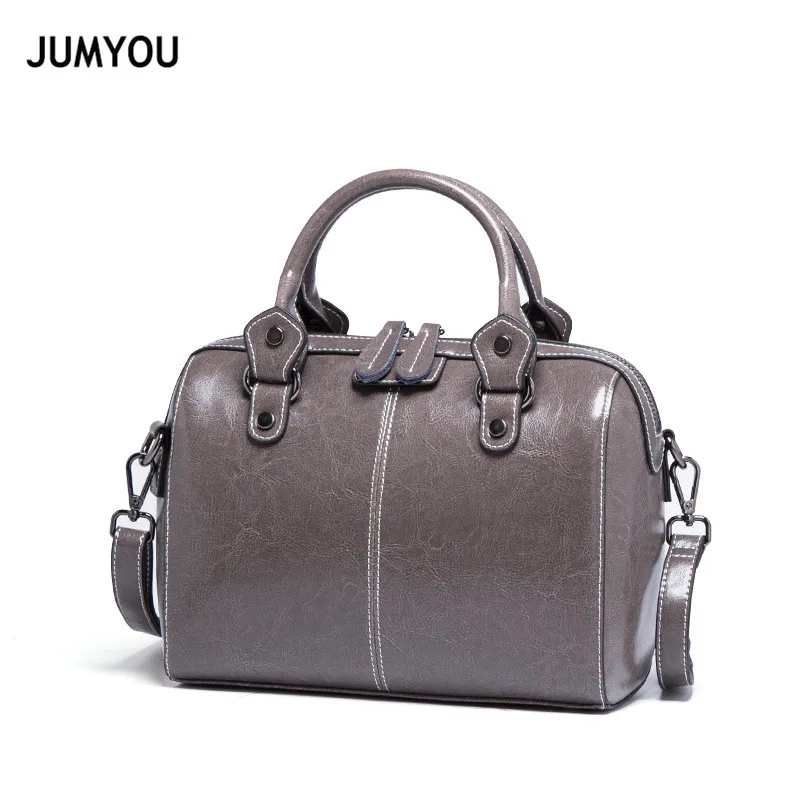 

Cross body bags For Women Split Leather Boston Fashion Simple Shoulder Bags For Ladies Messenger Bags For Girls mochilas mujer