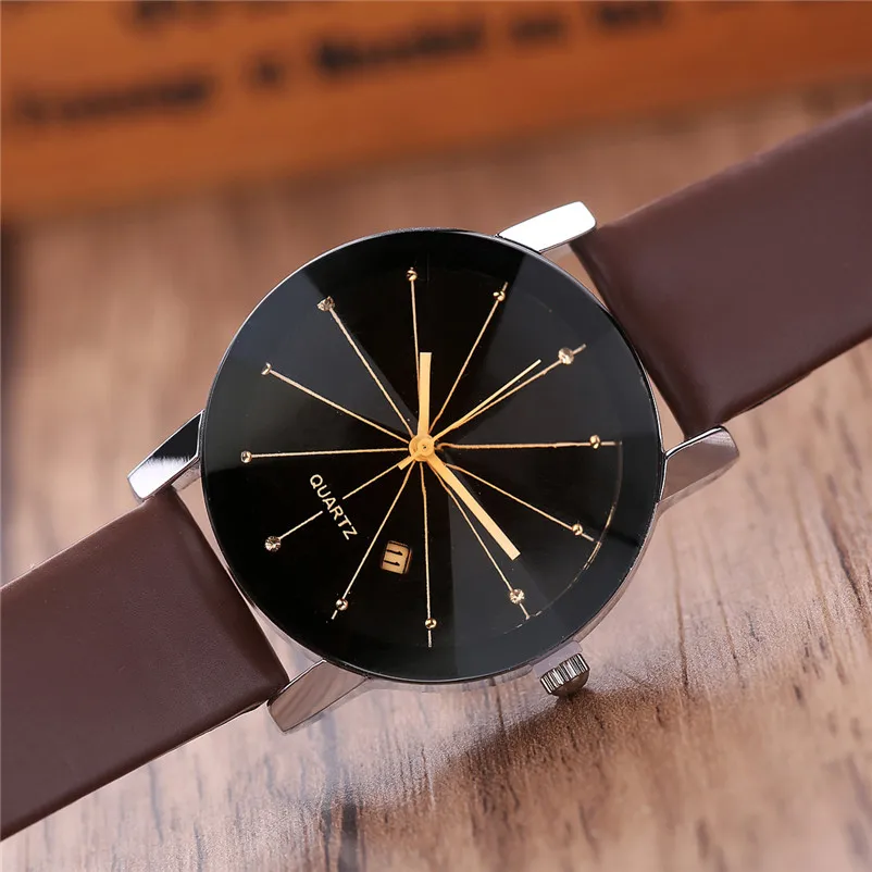 Luxury women's watches 2018 fashion leather Stainless Steel Quartz Date Sport Dial Wrist Watch clock relogio feminino 3M25#N (1)