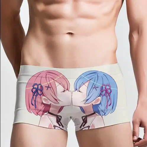 Re: Zero Hajimeru Isekai Seikatsu Ram Rem мужские трусы мужское нижнее белье начиная жизнь в другом