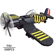 Военные ww2 Америка армия F4U Corsair истребитель строительный блок мировых войн air force batisbricks minifigs кирпич игрушки коллекция