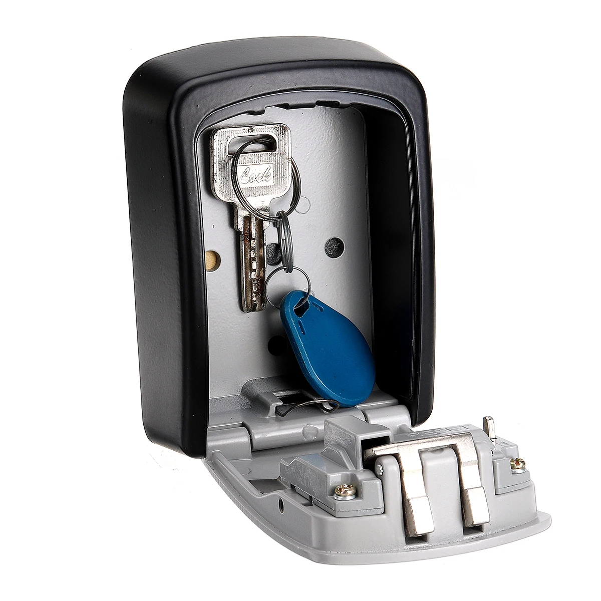 

Portable Waterproof Aluminum Alloy Safe Box Wall Mounted 4 Password Keys Combination Lock Mini Keys Storage Box Security Safes