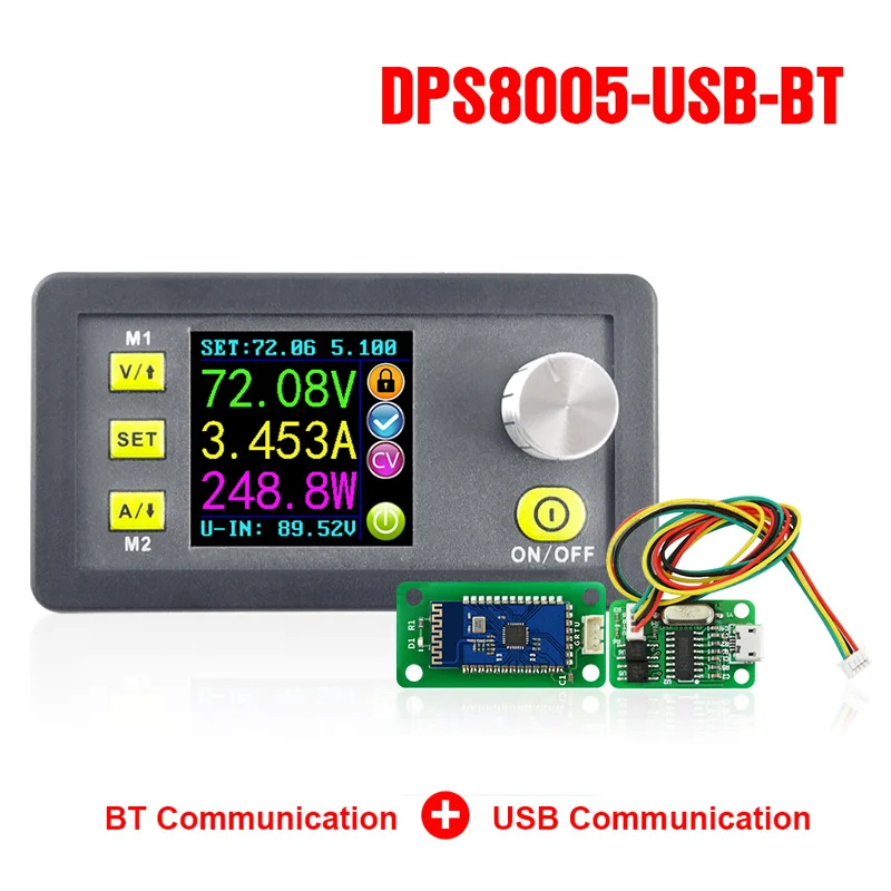 DPS8005 программируемый модуль постоянного напряжения тока понижающий источник питания Вольтметр Амперметр понижающий преобразователь 80V5A USB Bluetooth - Цвет: USB BT communication
