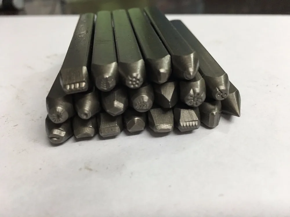 20 pcs/set Assorted punch for leather jewelry stamp punches,gold silver