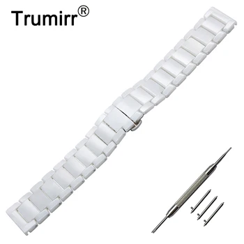 

22mm Quick Release Ceramic Watch Band + Tool for Jacques Lemans Frederique Constant Orient Butterfly Buckle Strap Wrist Bracelet