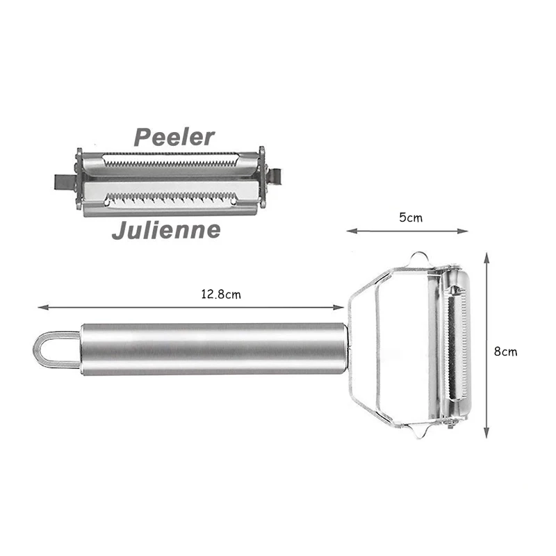 2 в 1 жульен овощечистка сверхчеткие Нержавеющая сталь нож для нарезки огурец морковь Картофелечистка Slicer Cutter KC1044