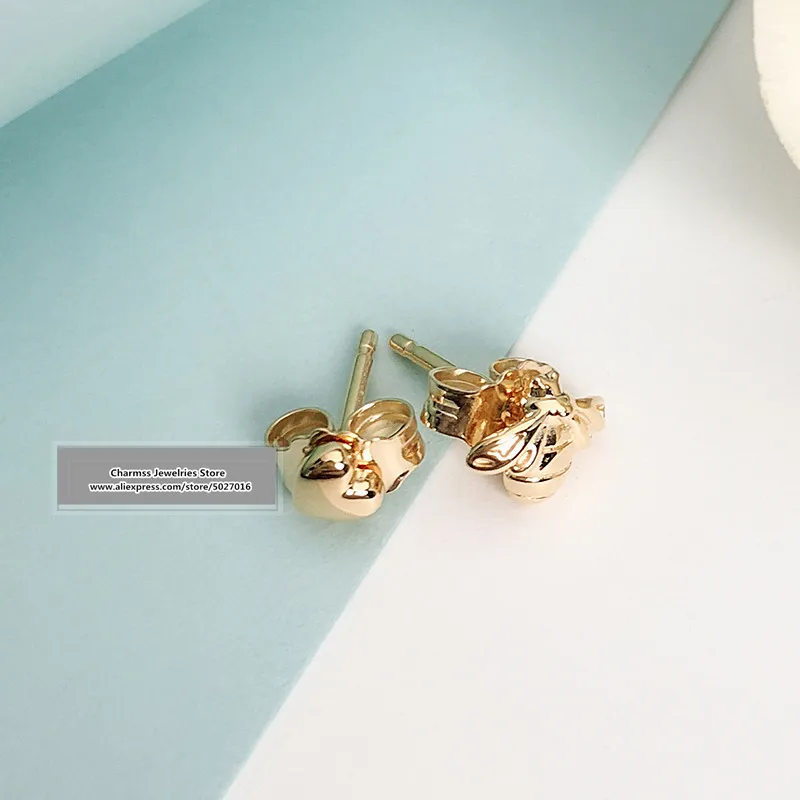 

2019 NEW Euro Charm logo Carving 925 silver charms pandoras earrings for women gifts,1pz