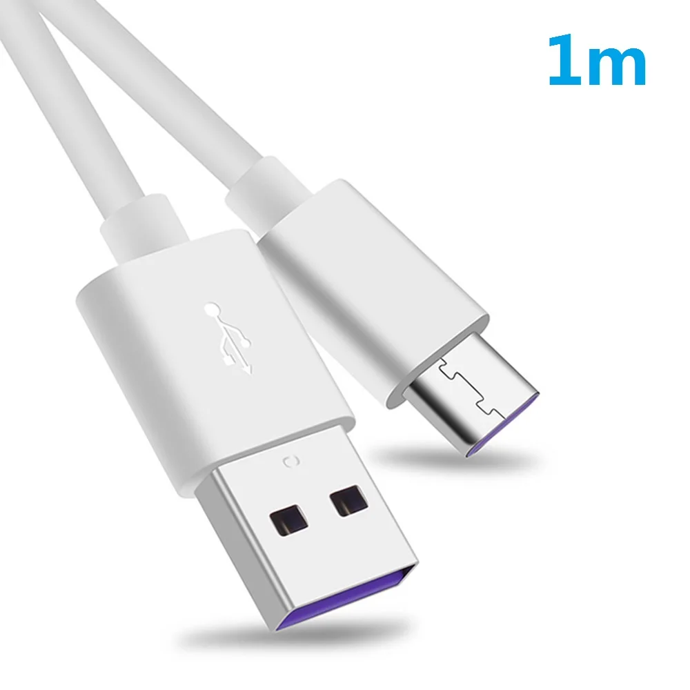 5А usb type C кабель 1 м 2 м 3 м Быстрая зарядка type-C Kable для huawei P30 P20 mate 20 Pro Телефон Supercharge QC3.0 USBC Кабо - Цвет: White  1m