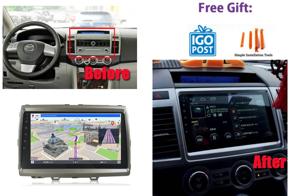 Discount Liislee Car Android For Mazda 8 / MPV 2006~2016 Stereo Radio BT Video Carplay Camera GPS Navi Map Navigation System Multimedia 9
