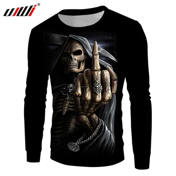

UJWI 3d Sweatshirt Print Punisher Skull Hoodie Men Hip Hop Streetwear Long Sleeve O Neck Pullover Sweats Tracksuits Tops Fashion