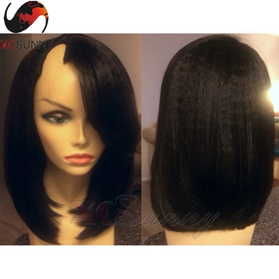 

Best Quality Top Grade Yaki Straight U Part Bob Wig Unprocessed Virgin Brazilian U Part Human Hair Wigs Right Side Upart Wig