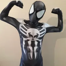 Веном костюм паука спандекс 3D печать черный Веном Symbiote костюм паука для Хэллоуина Косплей Полный тело зентай костюм