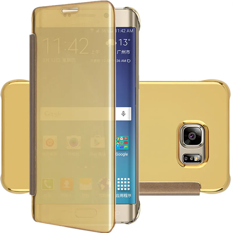 Покрытие чехол Флип окно противоударный полный защитный для Samsung Galaxy S5 S6 S7 S7Edge S8