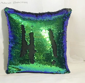 

Hot New Fashion Beauty Double 40X40CM Glitter Sequins Shiny Throw Pillow Case Cafe Home pillow cases Free shipping