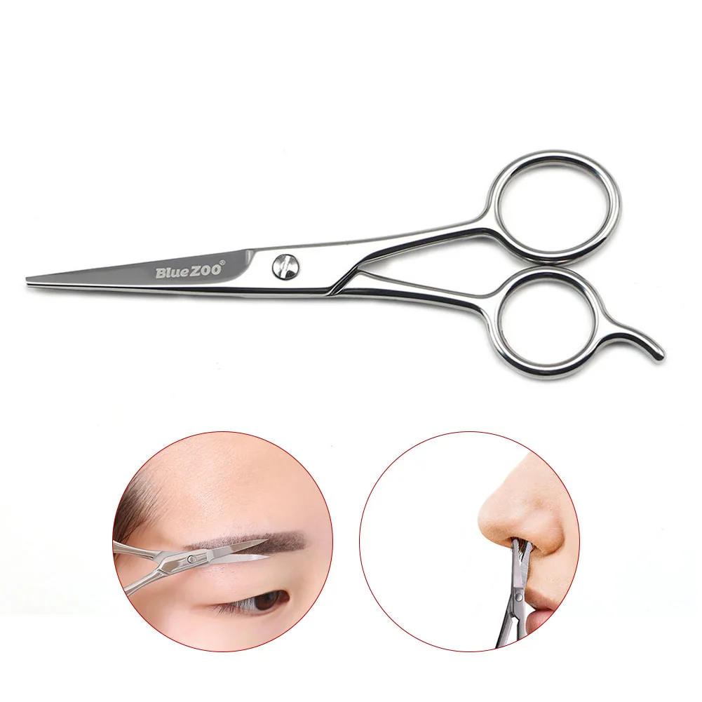 12.2cm Facial Hair Scissor Stainless Steel Face Grooming Nose Hairs