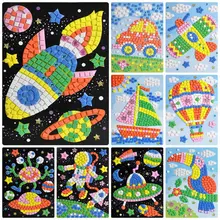 Мозаика бриллиантовые наклейки мультфильм паста бумага детский сад 3-6 лет diy Творческие дети ручной работы материал посылка