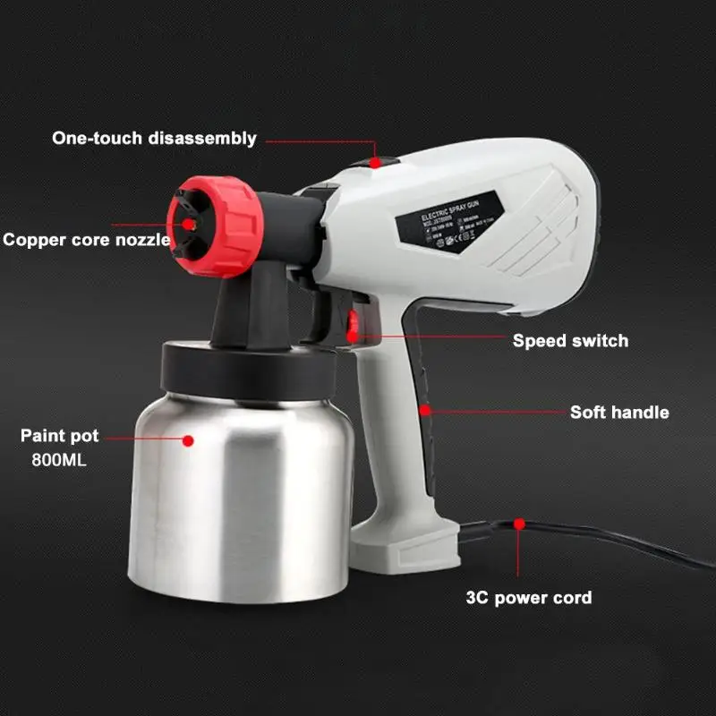 Electric Spray Gun 800ml Cup Detachable High Voltage Electric Painting Spray Gun Cake Chocolate Paint Sprayer high quality