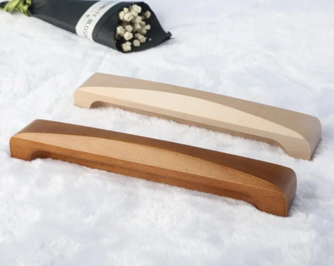 

6pcs/lot L:192MM Solid wood Log color Handle Beech Bridge Drawing Rectangular Handles Furniture accessories