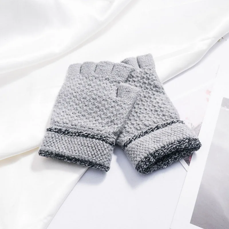 Вязанные перчатки для взрослых, мужчин и женщин, теплые зимние перчатки для мальчиков и девочек, перчатки ST7 - Цвет: light coffee