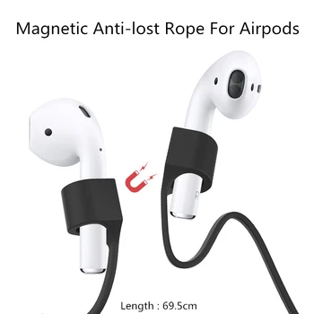 

Magnetic Anti-lost Rope Line For Apple Airpods Bluetooth Wireless Earphone Magnetic Silicone Lanyard Anti-winding Cable Strap