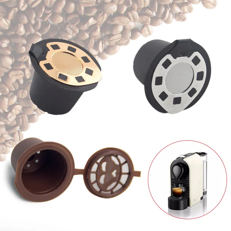 

5 Pcs Refillable Reusable Coffee Capsules Pods Cup For Nespresso Machines 66CY