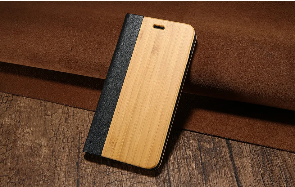 Wooden Flip Leather Case For Iphone 6 6S Plus Cover 1 (13)