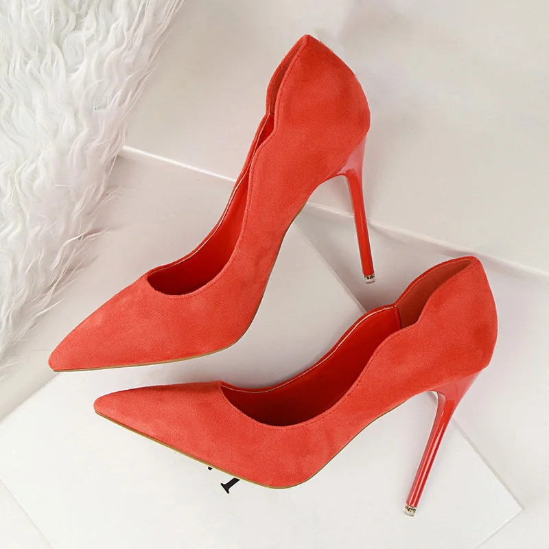 

Women Pumps Extreme High Heels Shoes Suede Women Shoes Solid Fashion Women Heels Stiletto Pointed Toe Ladies Shoes Lady Shoes