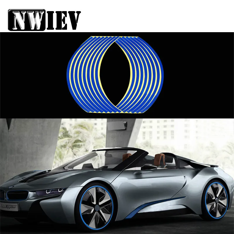 NWIEV 16 шт. наклейки на колеса автомобиля 14 &quotсветоотражающая лента обода для Honda