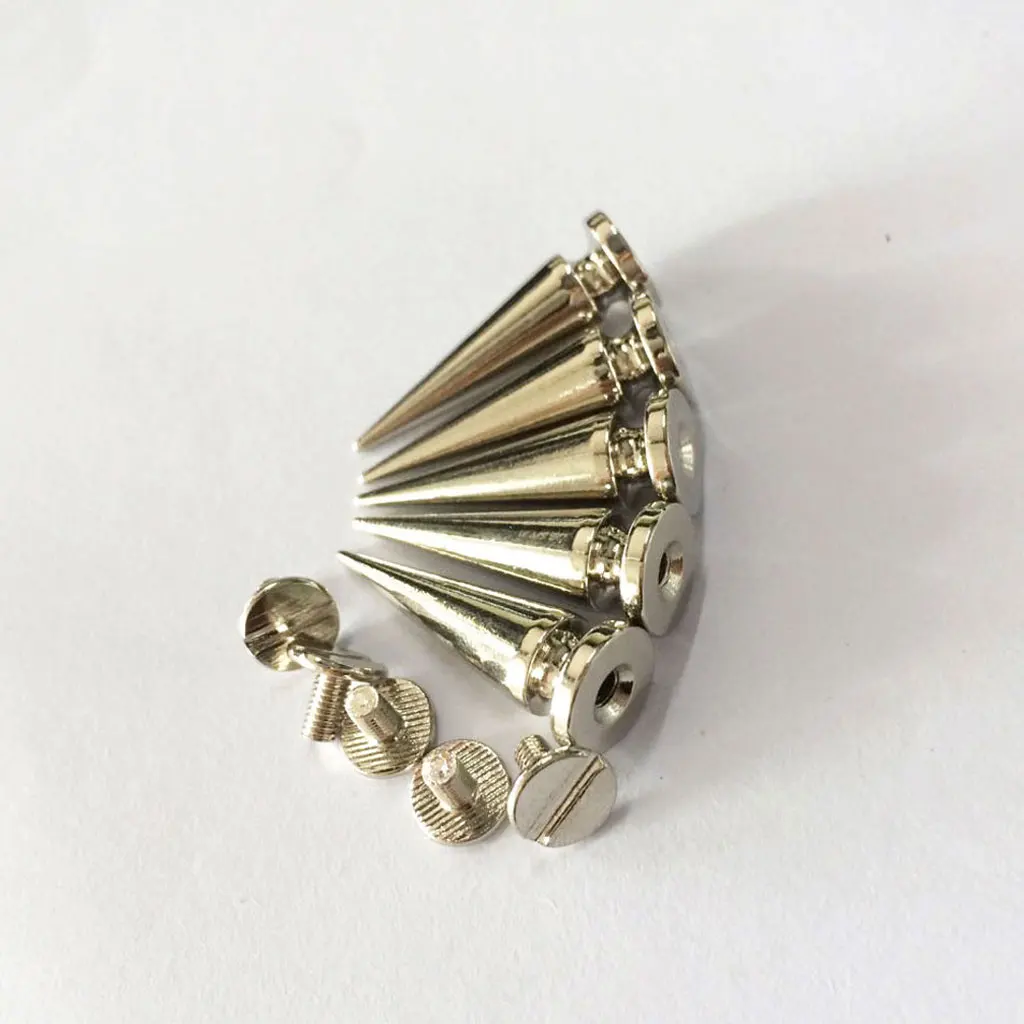  20 Sets Skull Cone Studs Rivets Punk Rock Spikes Shoes Bag DIY Leather Craft Silver